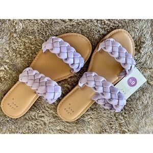 Women's Lucy Braided Slide Sandals Purple- A New Day Vacation Shoe SIZE 6.5 NEW